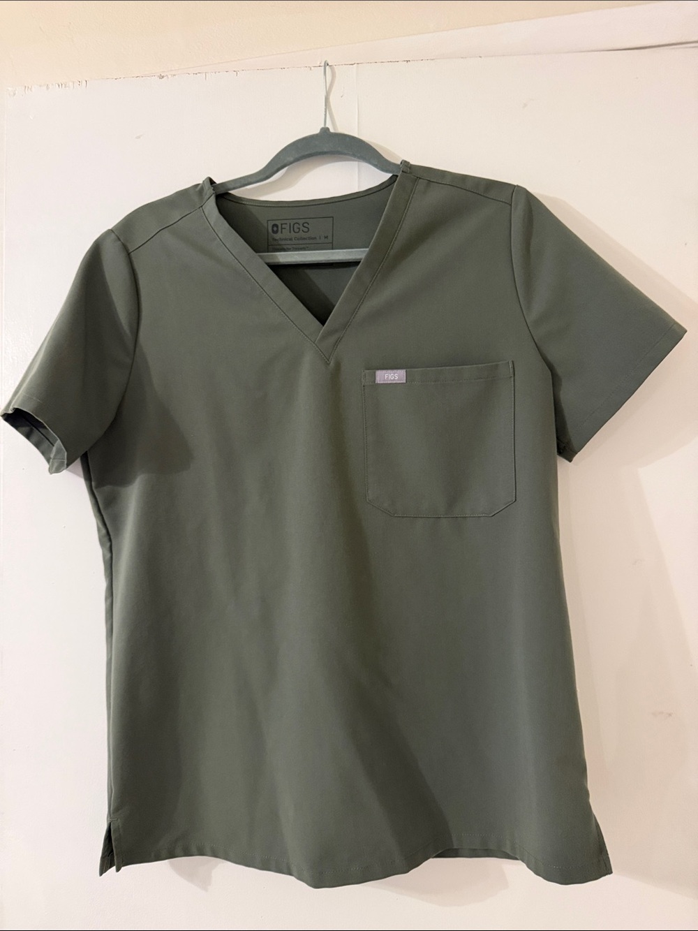 Figs One Pocket Catarina Top in Moss Green